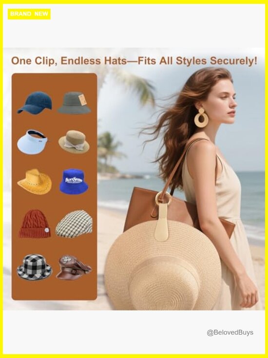 Magnetic Hat Clip for Travel on Bag, Silicone Hat Holder for Tote Beach Bag main image 7